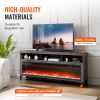 VEVOR Fireplace TV Stand for TVs 66", Media Storage Corner with 60" Fireplace, Storage Drawers & Cabinets