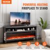 VEVOR Fireplace TV Stand for TVs 66", Media Storage Corner with 60" Fireplace, Storage Drawers & Cabinets