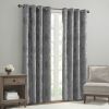 Knitted Jacquard Paisley Total Blackout Grommet Top Curtain Panel