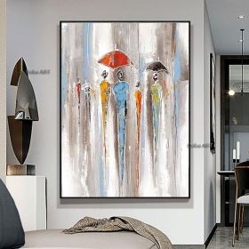 Oil Painting Hand Painted Vertical Abstract People Contemporary Modern Living Room hallway bedroom luxurious decorative painting (size: 150X220cm)