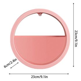 Round Metal Iron Glass Wall Vase, Wall Terrarium, Wall Plant Pot, Wall Flower Pots, Vertical Garden Flower Pot, Wall Decoration (Color: pink)