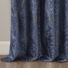 Knitted Jacquard Damask Total Blackout Grommet Top Curtain Panel