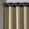 Knitted Jacquard Damask Total Blackout Grommet Top Curtain Panel